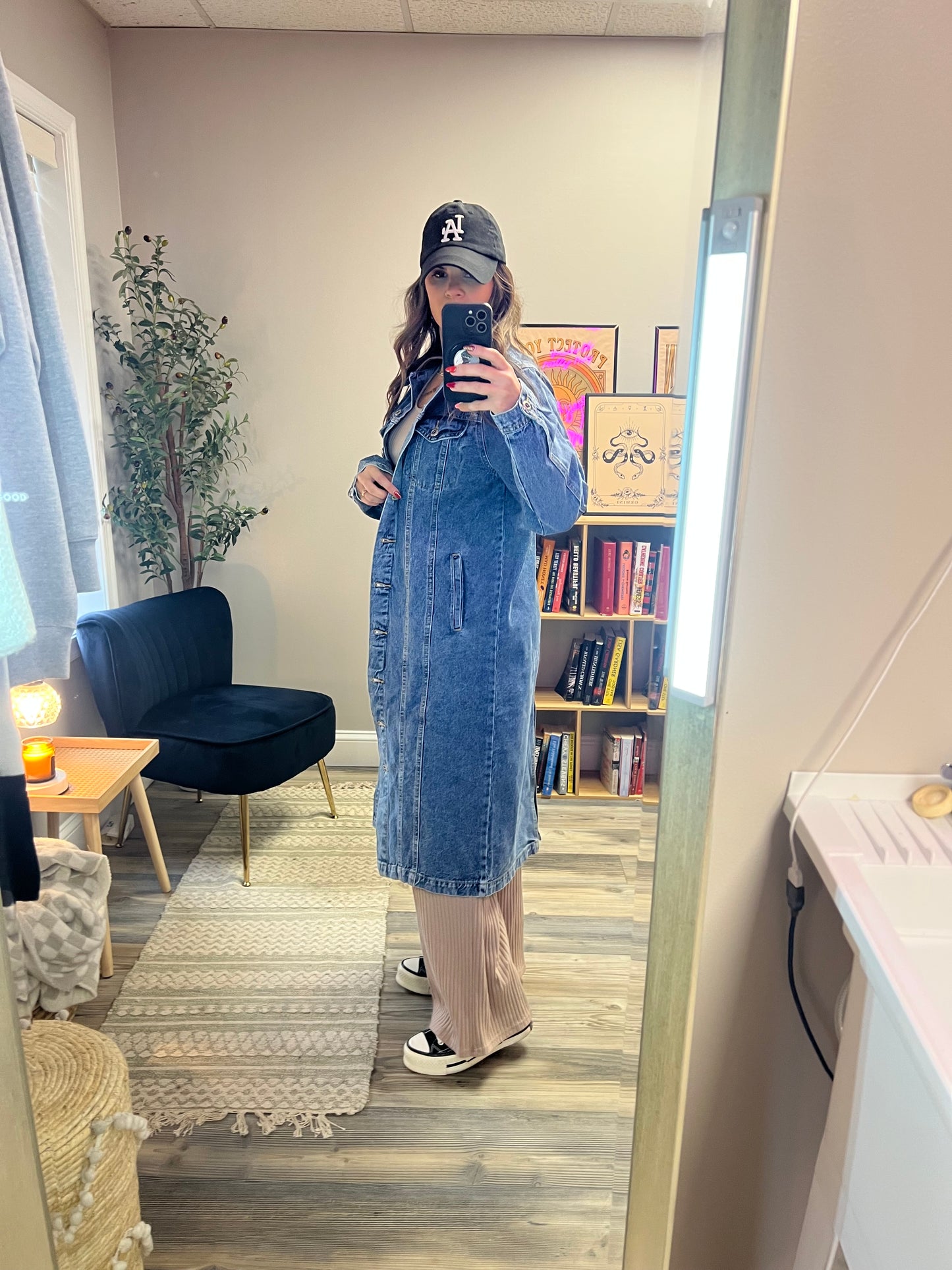 Denim trench