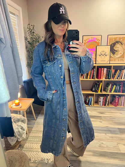 Denim trench