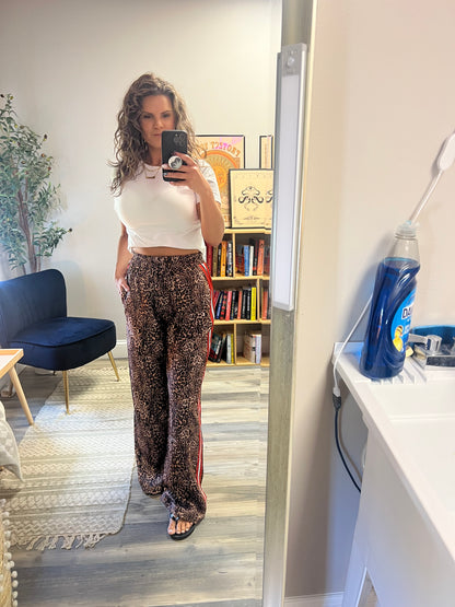 Cheetah track pants