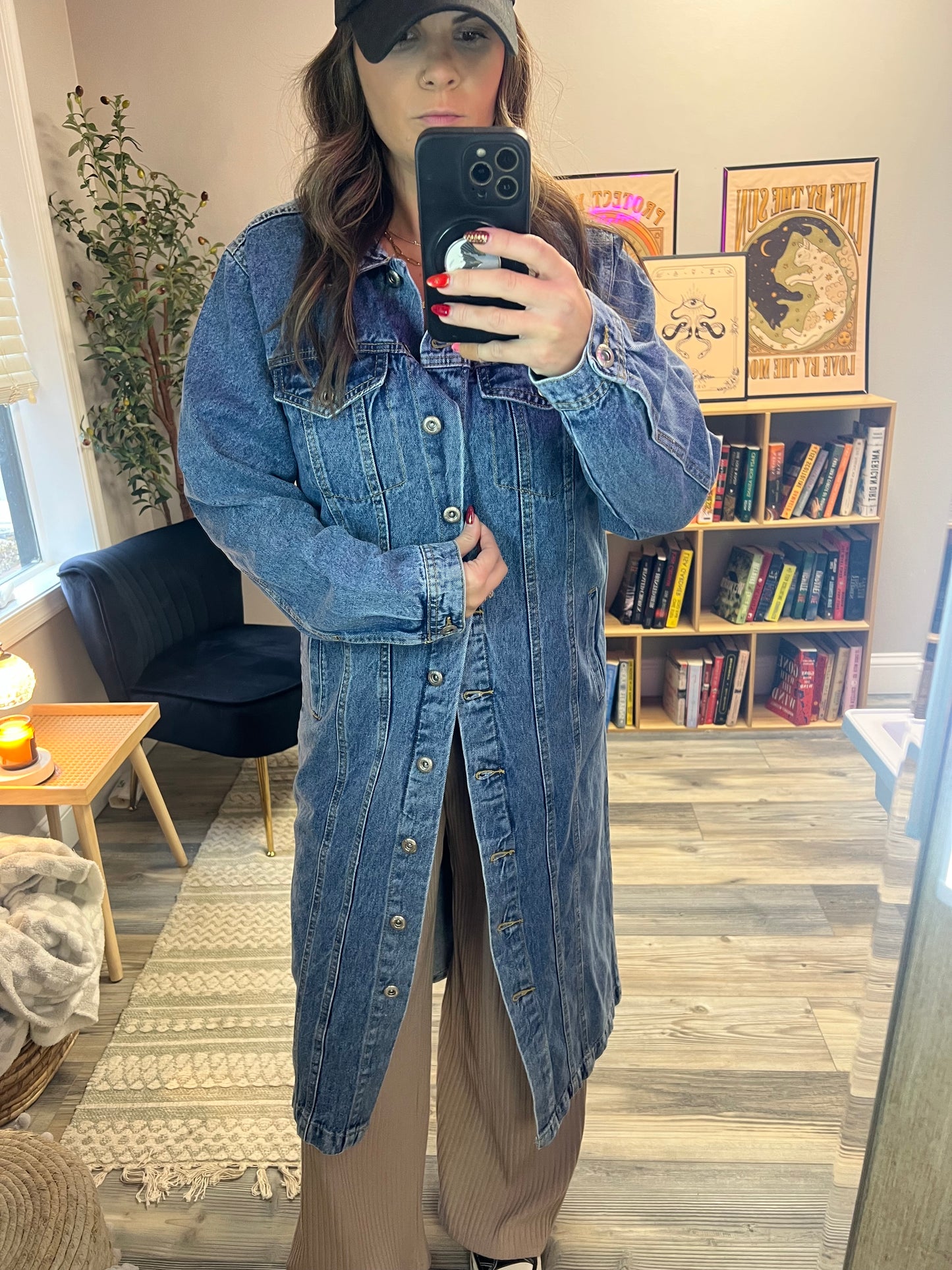 Denim trench