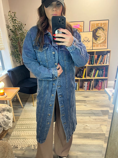 Denim trench