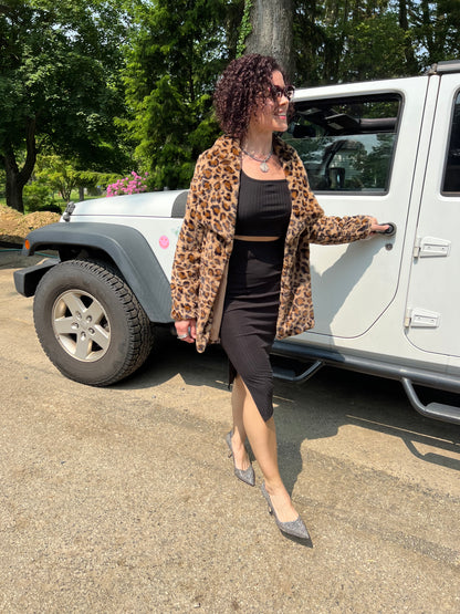 Boujee babe leopard coat