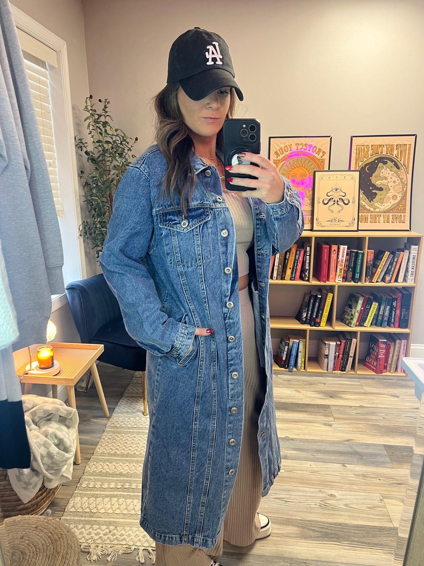 Denim trench