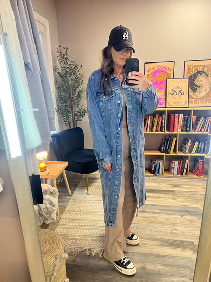 Denim trench