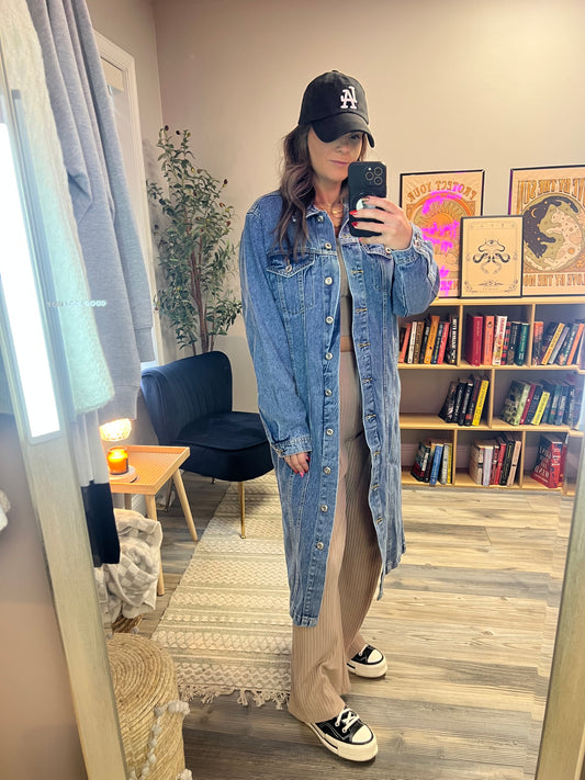 Denim trench