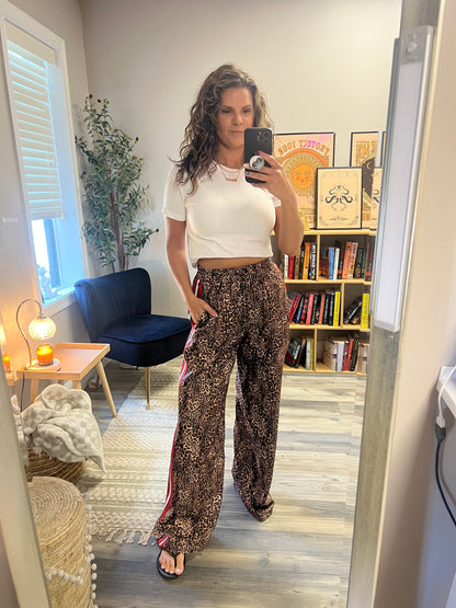 Cheetah track pants