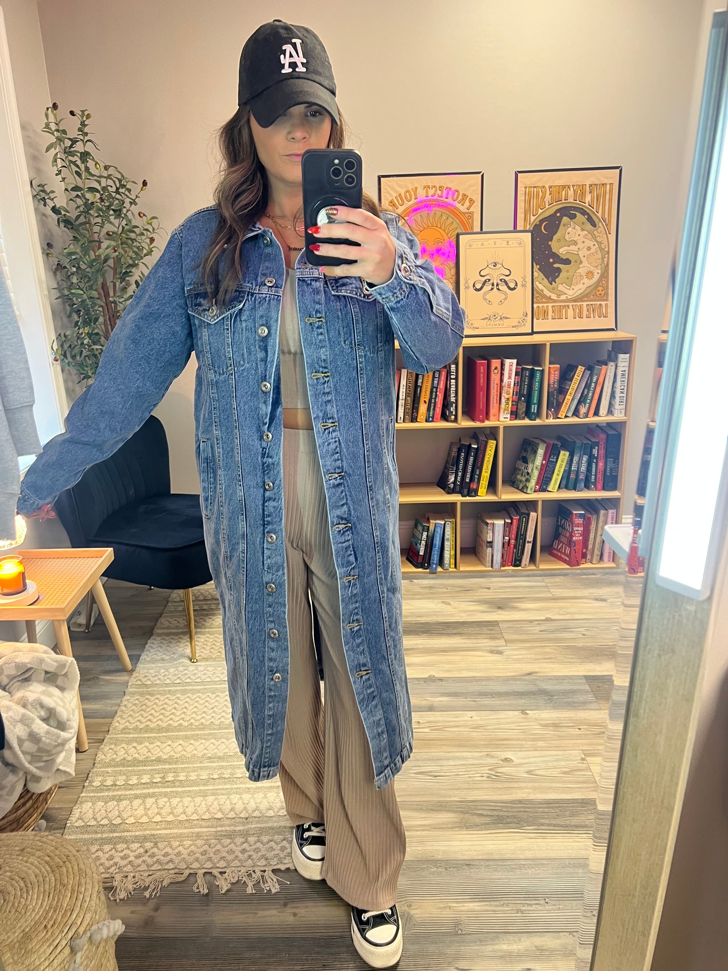 Denim trench