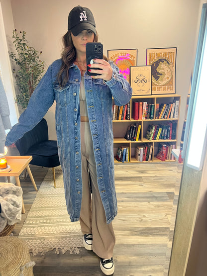 Denim trench