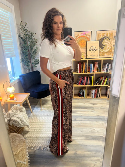 Cheetah track pants